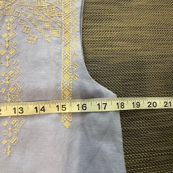 Anthropologie‎ Holding Horses Embroidered Chambray Tunic Dress Shift Small $158 - Picture 7 of 8